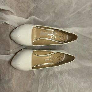 7/12 White patten Leather Jessica Simpson 3 inch Heel BRAND NEW/NEVER WORN